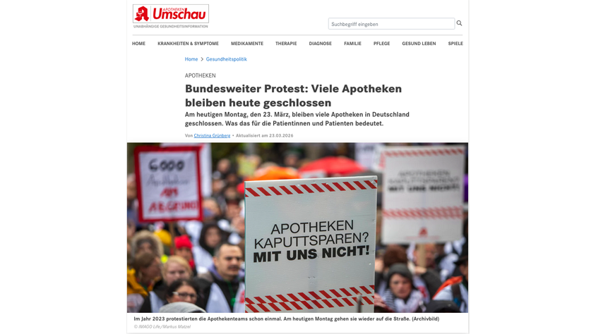 Apothekenproteste am 23. März