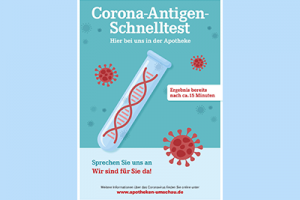 Informations-Poster „Corona-Antigen-Schnelltest. Hier bei uns in der Apotheke“ (PDF)