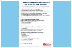 Checkliste "Lohnt sich ein Wechsel der Krankenkasse für mich?"